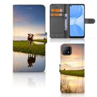 OPPO A73 5G | Telefoonhoesje | Met pasjeshouder | Koe