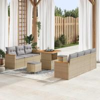 Tuinbankenset 10 pcs Beige poly rattan