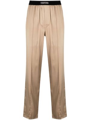 TOM FORD pantalon de pyjama à bande logo - Tons neutres