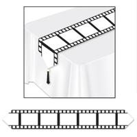 Filmstrip thema tafelloper - Hollywood thema - papier/plastic - 28 x 183 cm - versiering - thumbnail