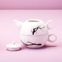 Warmtegevoelige bloesem theepot en kop