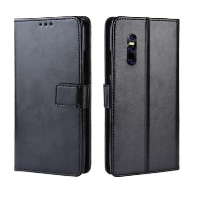 Retro Crazy Horse textuur horizontale Flip leren Case voor VIVO V15 Pro met houder & kaartsleuven & Foto Frame(Black)