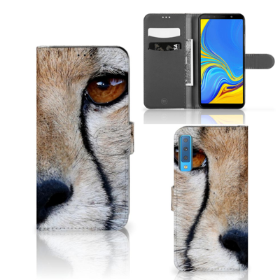 Samsung Galaxy A7 (2018) | Telefoonhoesje | Met pasjeshouder | Cheetah