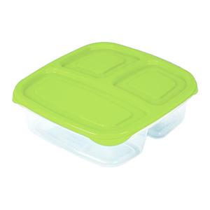 Plasticforte Vershoudbakje - 3-vaks - 1,2L - meal prep - herbruikbaar - groen