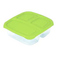 Plasticforte Vershoudbakje - 3-vaks - 1,2L - meal prep - herbruikbaar - groen