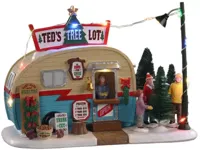 Lemax ted&apos;s tree lot verlicht kerstdorp tafereel Vail Village 2021