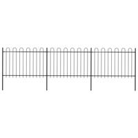 VidaXL Tuinhek met ringtop staal 537x120 cm zwart