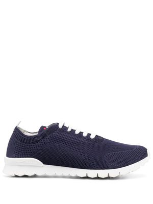 Kiton baskets en maille à lacets - Bleu