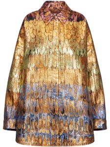 Valentino Garavani chemise oversize à détails de plumes - Or