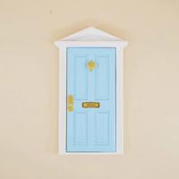 1:12 Doll House miniatuur sprookje deur spelen huis speelgoed (hemelsblauw)