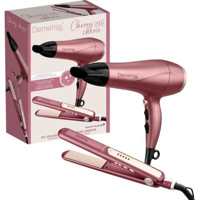 Stijltang + föhn set - DEMELISS - 2200 W - Cherry Chérie