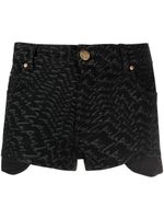 PINKO short en jean à logo imprimé - Noir - thumbnail