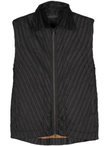 Homme Plissé Issey Miyake gilet plissé à fermeture zippée - Marron