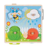 Goki houten achtergrond vormenpuzzel tuin, 4st. Goki houten achtergrond vormenpuzzel tuin, 4st.