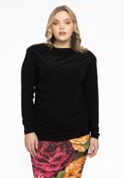Yoek Tuniek met plooien | Zwart | Maat 50/52