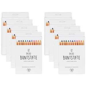 Dikke kleurpotloden - 8x - set van 12 stuks - hobby - knutselen - 17 cm