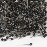 Creativ Company Kaart pinnen, l: 25 mm, d 4 mm, zwart, 1000 stuk/ 1 doos