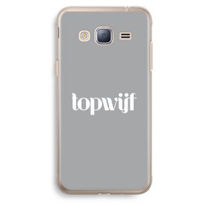 Topwijf Grijs Wit: Samsung Galaxy J3 (2016) Transparant Hoesje