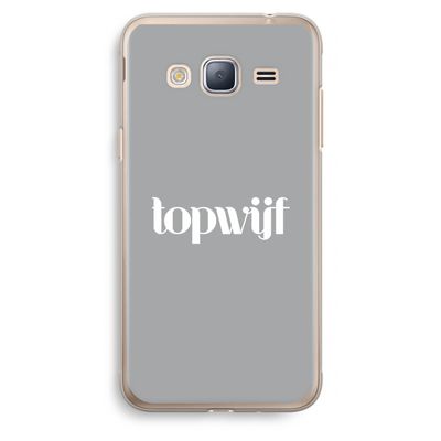 Topwijf Grijs Wit: Samsung Galaxy J3 (2016) Transparant Hoesje