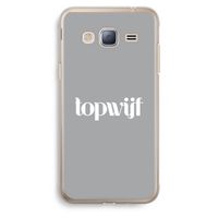 Topwijf Grijs Wit: Samsung Galaxy J3 (2016) Transparant Hoesje