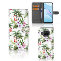 Xiaomi Mi 10T Lite Telefoonhoesje met Pasjes Flamingo Palms - thumbnail