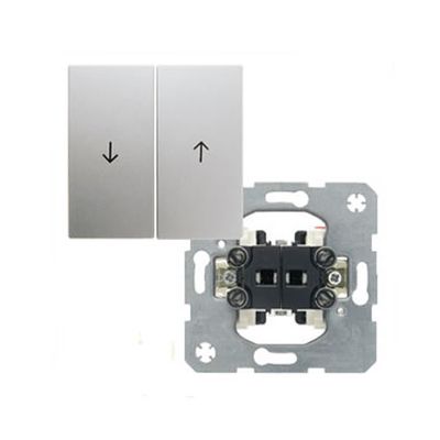 Berker S1 jaloezieschakelaar met drukknop aluminium