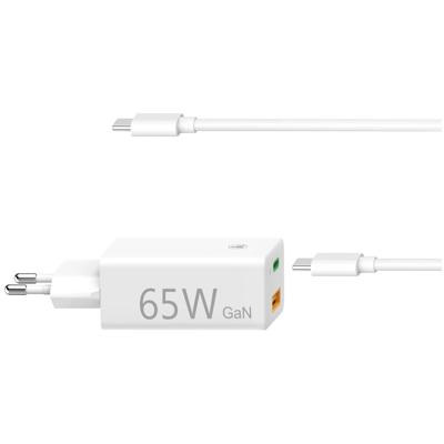 HamaUniversele USB-C-notebook-netadapter, GaN, Power Delivery (PD), 5-20V/65W Oplader Wit