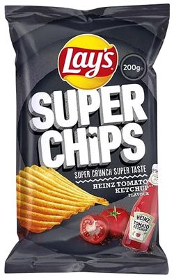4 zakken Lay's Superchips Tomato Ketchup 200g - Online Boodschappen bij Butlon - Voor 12 uur besteld, morgen bezorgd