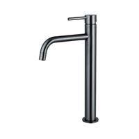 Fortifura Calvi Slim Wastafelkraan - 32cm - verhoogd - opbouw - Geborsteld Gunmetal PVD SW766539