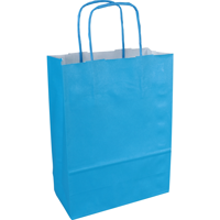 Tas | Kraftpapier | gedraaid papieren koord | 18x 8x22cm | draagtas | blauw | 300 stuks