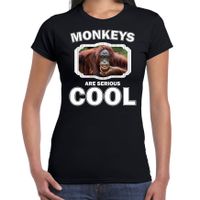 Dieren gekke orangoetan t-shirt zwart dames - monkeys are cool shirt Dieren gekke orangoetan t-shirt zwart dames - monkeys are cool shirt