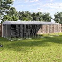 Hondenkennel voor buiten met dak 7,6x3,8x2,3 m