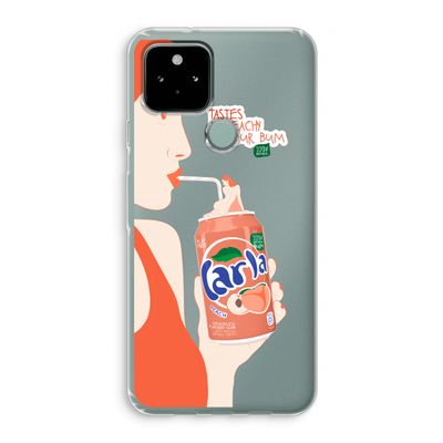 Peach please!: Google Pixel 5 Transparant Hoesje