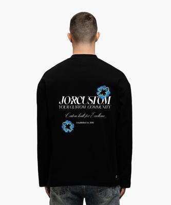Jorcustom Flowers Longsleeve T-Shirt Heren Zwart - Maat L - Kleur: Zwart | Soccerfanshop
