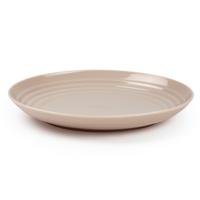 Rond bord/camping bord - Dia 25 cm - beige - kunststof - onbreekbaar