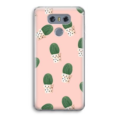 Cactusprint roze: LG G6 Transparant Hoesje