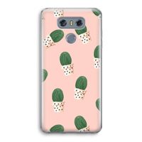 Cactusprint roze: LG G6 Transparant Hoesje
