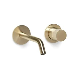 Blue Label Brondby Facet inbouw wastafelkraan 18 cm uitloop rond Geborsteld goud PVD