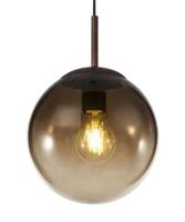 Hanglamp bol glas &apos;Varus&apos; metal Bruin - amberkleurige glazen