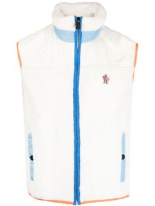 Moncler Grenoble gilet en polaire à patch logo - Blanc