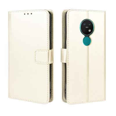 Voor Nokia 7 2/Nokia 6 2 retro Crazy Horse textuur horizontale Flip leergeval met houder & kaartsleuven & fotolijstjes (goud)