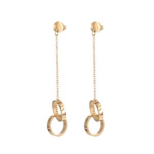 Kalli Hang Oorbellen Rondje en 2 Ringen Goud