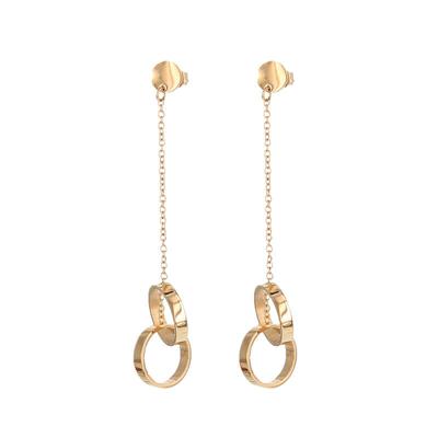 Kalli Hang Oorbellen Rondje en 2 Ringen Goud