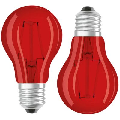 Halloween feestverlichting lamp gekleurd - 2x - rood - 5W - E27 fitting - griezelige decoratie