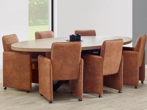 Ovale eettafel ALCANTARA 225 cm oranje teck