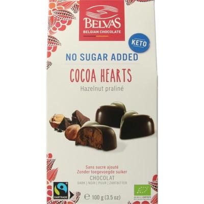 Belvas Choco hart hazelnoot praline bio