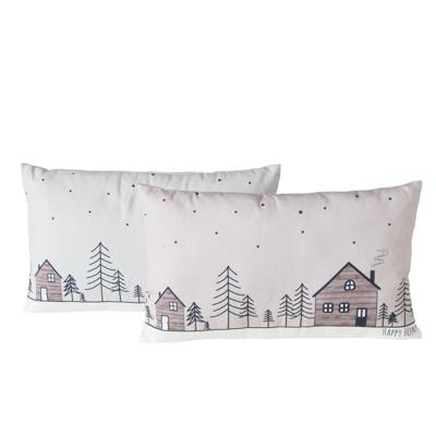 Boltze Home Kussen homewood huisjes 30x50cm