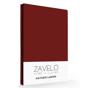 Zavelo Laken Basics Bordeaux (Katoen)-Lits-jumeaux (240x260 cm)