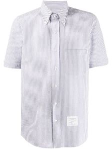 Thom Browne chemise rayée en seersucker à manches courtes - Bleu