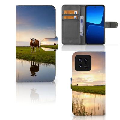 Xiaomi 13 | Telefoonhoesje | Met pasjeshouder | Koe Xiaomi 13 | Telefoonhoesje | Met pasjeshouder | Koe